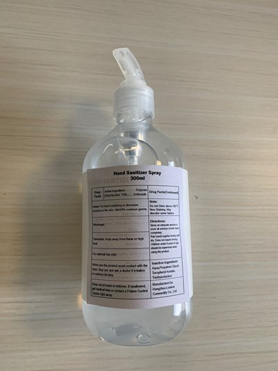 300ml Label (Hand Sanitizer Spray 300ml In Bottle)